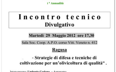 Incontro tecnico divulgativo 29 maggio 2012 Ragusa