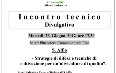 Incontro tecnico divulgativo 26 giugno 2012 S. Alfio